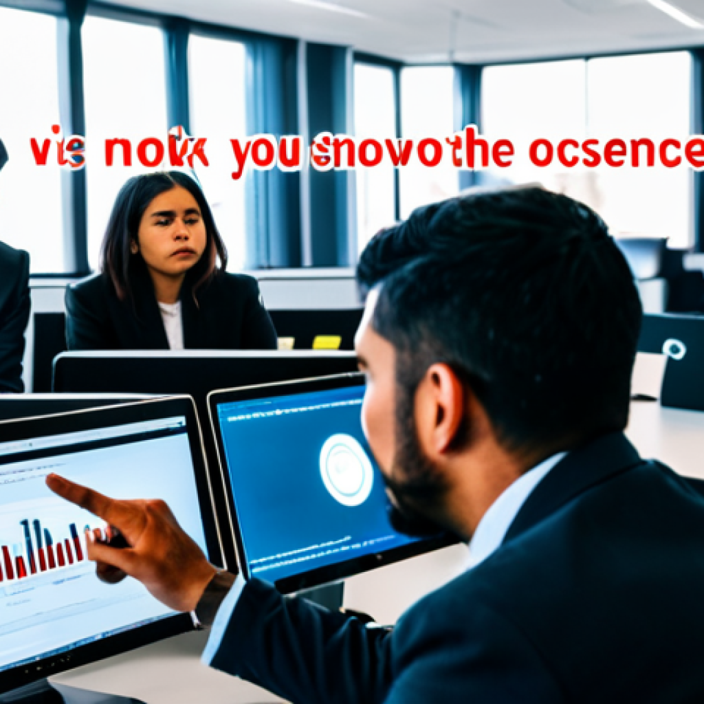 사이버 보안 인식 프로그램과 윤리적 해킹의 관계 - The Vigilant Human Firewall**
A panoramic shot within a modern, brightly lit open-plan office. Diver...