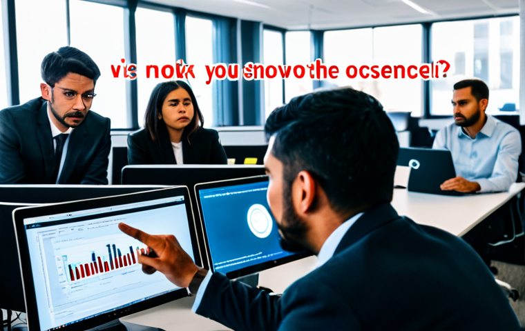 사이버 보안 인식 프로그램과 윤리적 해킹의 관계 - The Vigilant Human Firewall**
A panoramic shot within a modern, brightly lit open-plan office. Diver...