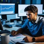 Home 15 사이버 보안 인식 프로그램을 위한 외부 전문가 활용 - **Prompt:** A tired and overwhelmed IT professional, male, mid-30s, wearing slightly disheveled busi...