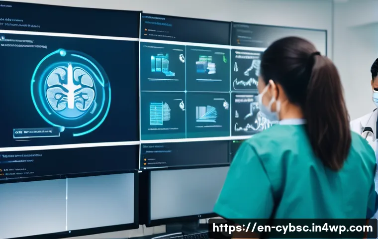 업종별 사이버 보안 인식 프로그램 비교 - **Prompt:** A diverse group of healthcare professionals, including doctors, nurses, and administrati...