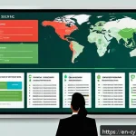 사이버 보안 인식 교육의 성과를 시각적으로 표현하는 방법 - A vibrant infographic illustrating a phishing response flowchart designed for a corporate office set...